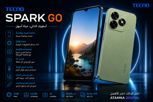 TECNO SPARK GO – 2GB RAM | 64GB | 5000mAh